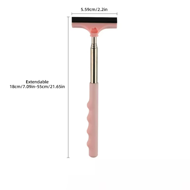 Car Rearview Mirror Wiper, Telescopic Squeegee for Auto Glass, Portable Water Cleaner Rod, Mini Automotive Cleaning Tool