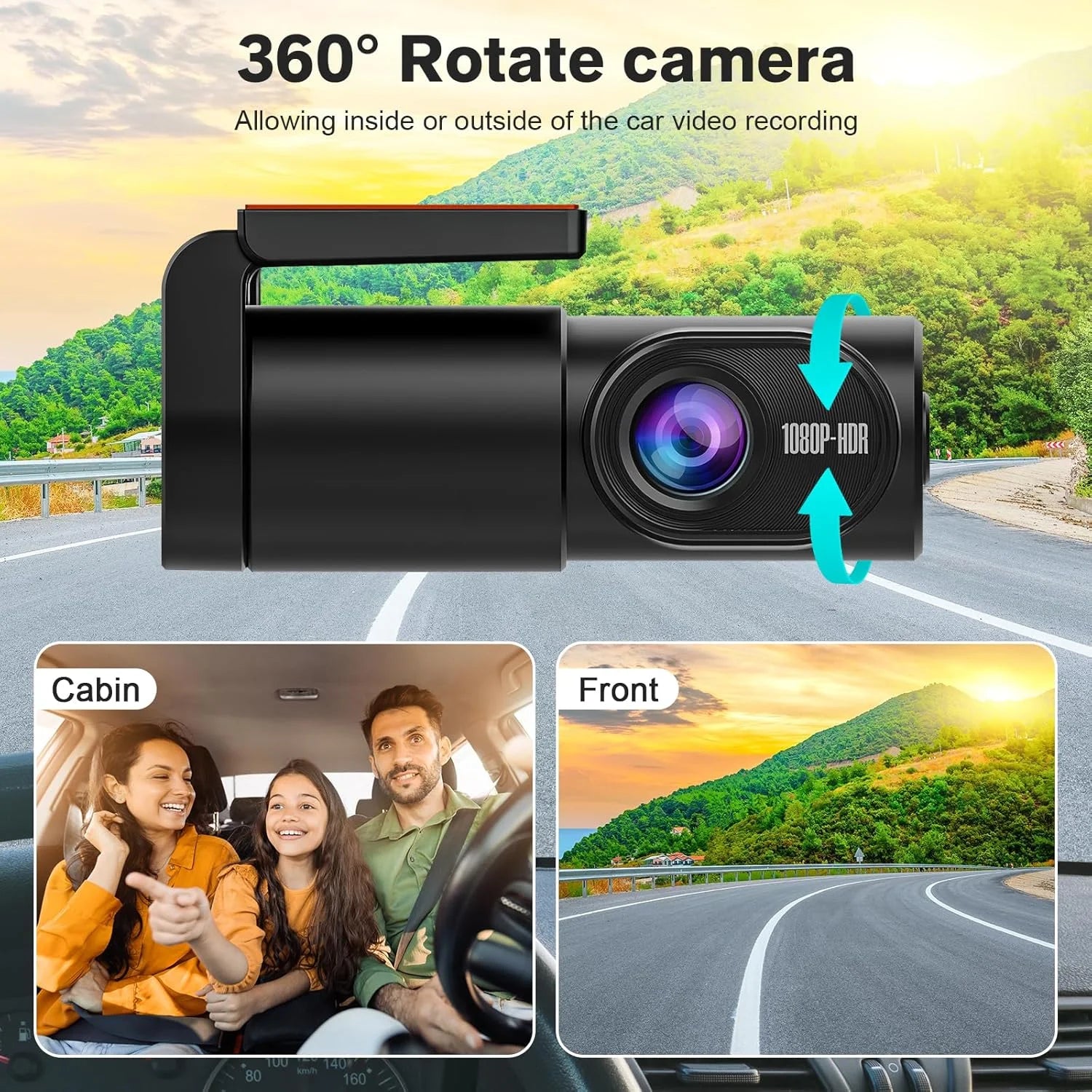 Dash Cam for Car, Wifi 1080P Dash Camera Front Dashcam for Cars, Mini Dashcams with App, Night Vision, G-Sensor, Loop Recording, 24H Parking Mode