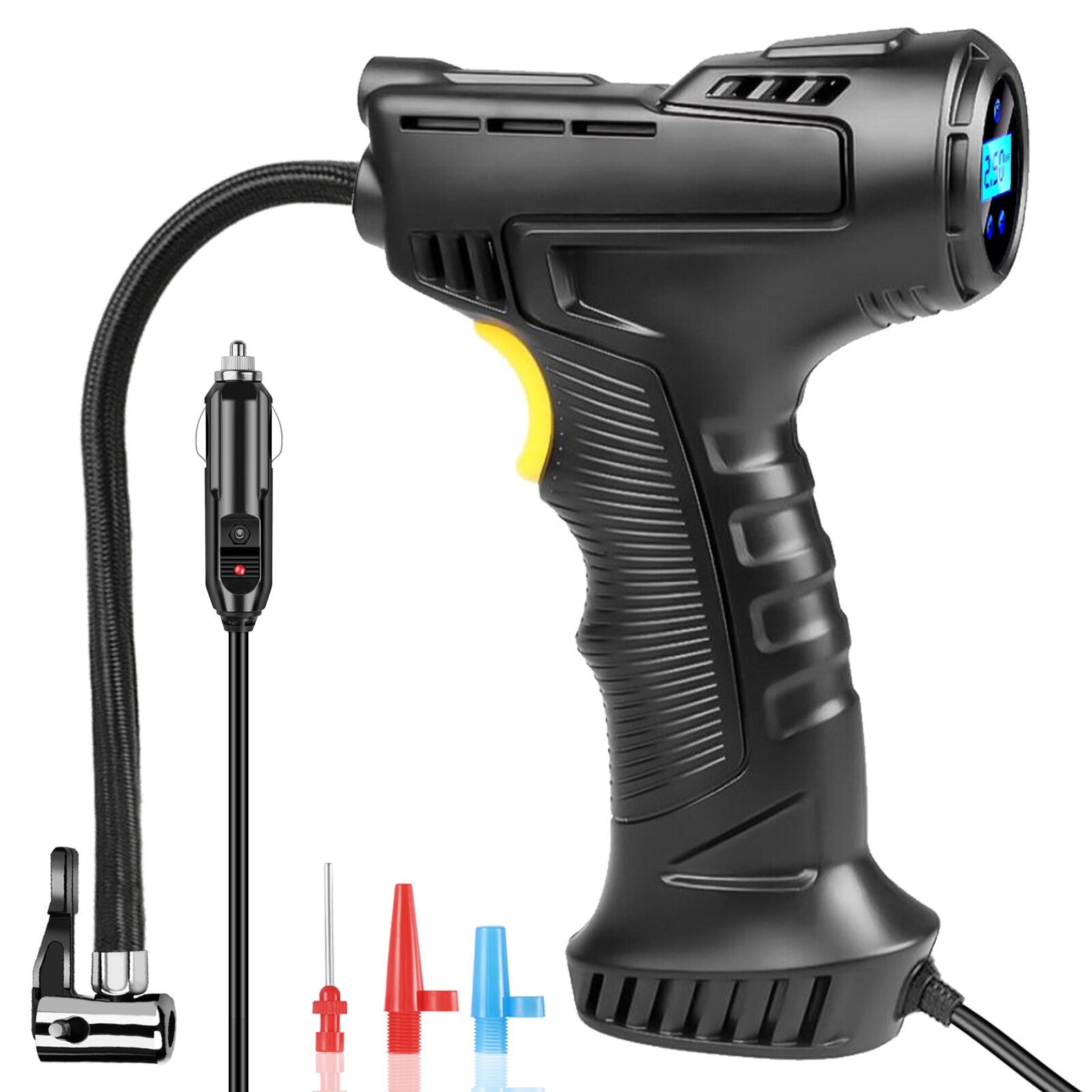 150 PSI Air Compressor Tire Inflator Fits Car Moto Bike Tires Air Pump Portable
